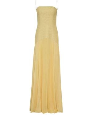 Alexis Pleated Bodice Dress - Metallic