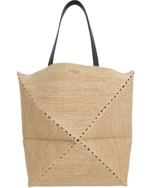 Loewe Woven Straw Tote Bag - Natural