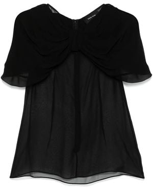 Simone Rocha Transparente Bluse Mit Schleifendetail - Schwarz
