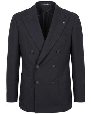 Tagliatore Double-Breasted Peak-Lapel Blazer - Blue