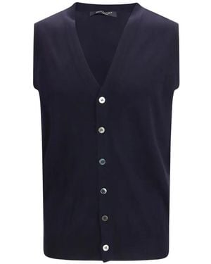 Aragona Strickweste mit V-Ausschnitt - Blau