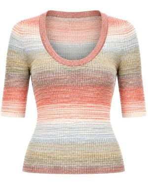 Veronica Beard Archibald Striped Sweater - Orange