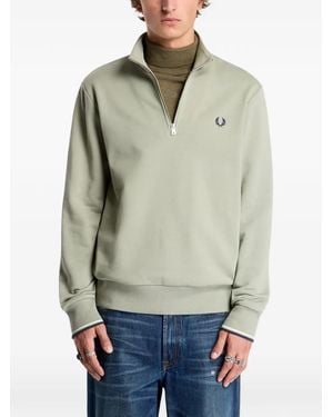 Fred Perry Half-Zip Sweatshirt - Green