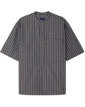 Soeur Hannah Striped Short-Sleeve Shirt - Grey