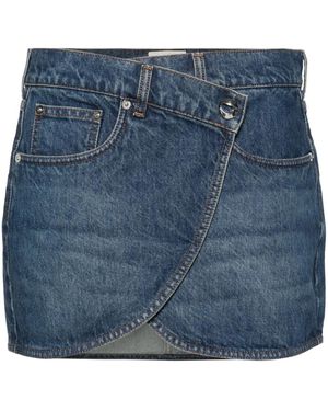 Coperni ロゴパッチ デニムミニスカート - ブルー