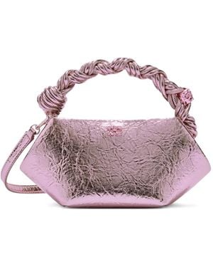 Ganni Logo-Detail Tote Bag - Purple