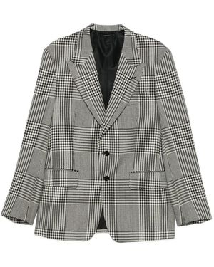 Tom Ford Blazer Shelton A Cuadros Príncipe De Gales - Gris