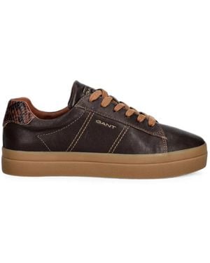 GANT Snake-Effect Panelled Trainers - Brown