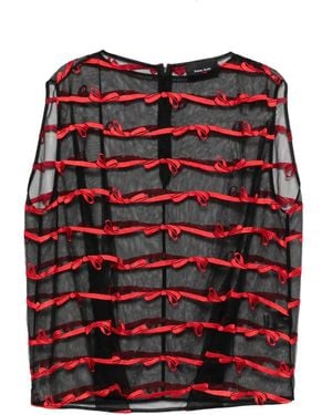 Simone Rocha Bow-Embroidered Mesh Top