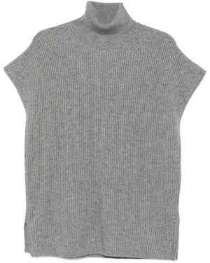 Max Mara Mstcobalto Roll-Neck Sleeveless Jumper - Grey