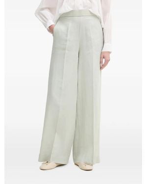 Benetton Pantalon Ample À Plis Marqués - White