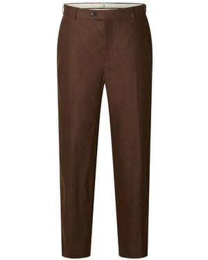 SELECTED Baird Linen Pants - Brown