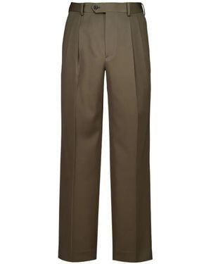 AURALEE Pleated Wool Trousers - Natural