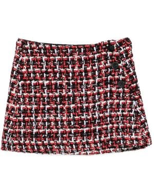 IRO Bouclé Button-Front Mini Skirt - Red