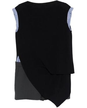 Sacai Asymmetric Mini Dress - Black