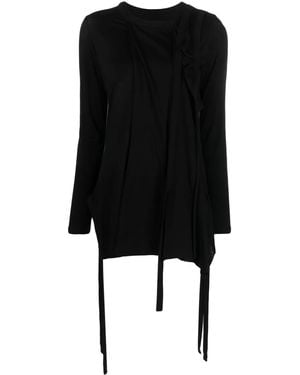Yohji Yamamoto ストラップ スウェットシャツ - ブラック