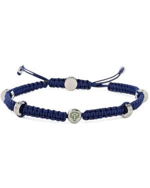 Pal Zileri Woven Logo-Plaque Bracelet - Blue