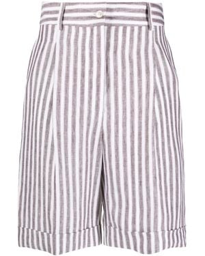 Kiton ストライプ ショートパンツ - レッド