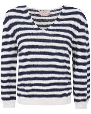 Twinset Striped V-Neck Knitwear - Blue