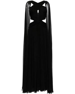 Zuhair Murad シルク ケープドレス - ブラック