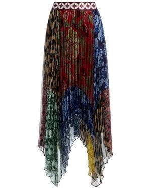 Alice + Olivia Katz Handkerchief-Hem Midi Skirt - Blue