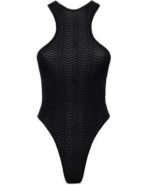 Laneus Sleeveless Halterneck Body - Black