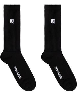DSquared² Logo-Detail Socks - Black