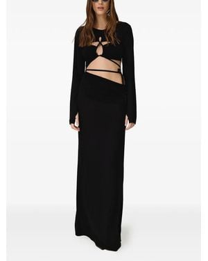 Pink Maxikleid mit Cut-Outs - Schwarz