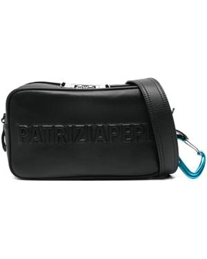 Patrizia Pepe Logo-Embossed Crossbody Bag - Black