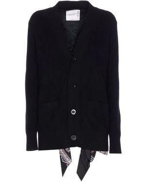 Sacai Button-down cardigan - Schwarz