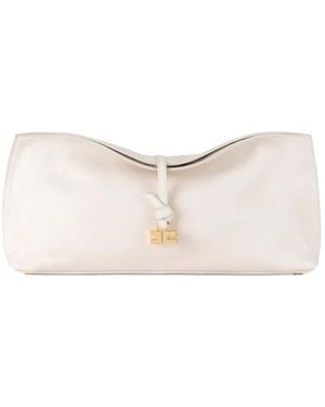 Elisabetta Franchi Boulevard Leather Tie-fastening Clutch - ナチュラル