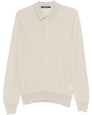 Tagliatore Zeno Knitted Polo Shirt - White
