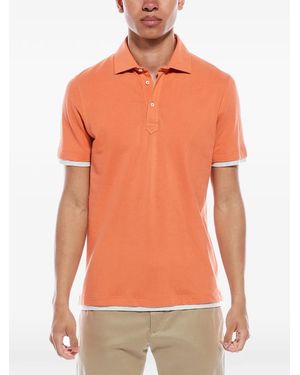 Brunello Cucinelli Piqué-Weave Cotton Polo Shirt - Orange