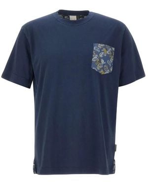 Bob Beach Paisley-Pocket T-Shirt - Blue