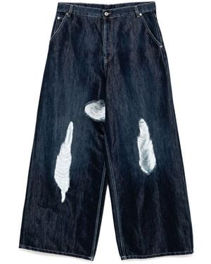 Off-White c/o Virgil Abloh Ripped Wide-Leg Jeans - Blue