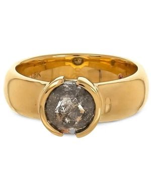 Nimo With Love 18K Chubby Diamond And Sapphire Ring - Metallic