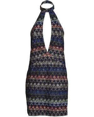 Missoni Zigzag-Knit Mini Dress - Blue