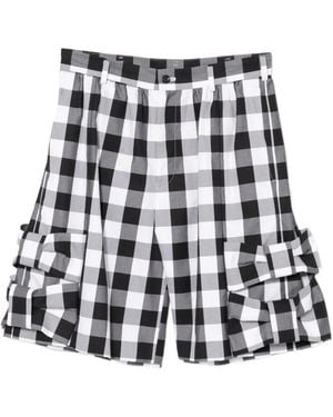 Comme des Garçons Gingham Bow Shorts - White