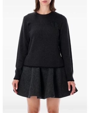 Ganni Pullover Mit Logo-Patch - Schwarz