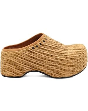 Marni Woven Clogs - Brown