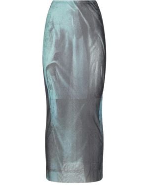 Jean Paul Gaultier Mesh Printed Long Skirt - Grey