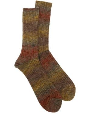 Anonymous Ism Splash-Pattern Socks - Brown