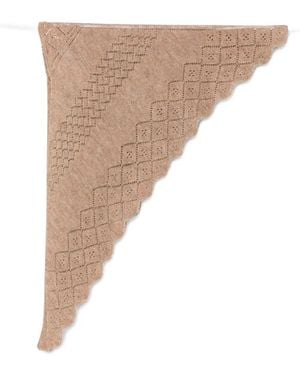 Twinset Pointelle-Knit Scalloped Scarf - White
