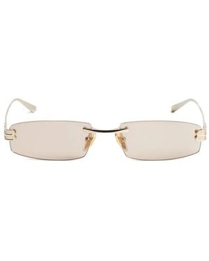 Balenciaga Gossip S Rectangle-Frame Sunglasses - Natural