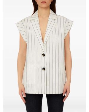 Liu Jo Pinstriped Waistcoat - White