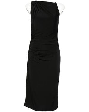Marella Draped Midi Dress - Black