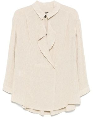 Giorgio Armani Ruffle-Detail Blouse - Natural