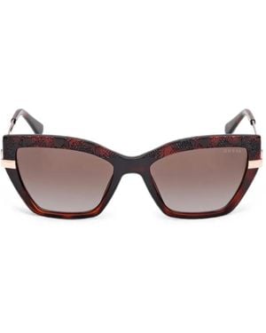 GUESS EYEWEAR Geometrische Sonnenbrille - Braun