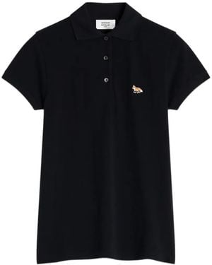 Maison Kitsuné Fox Patch Polo Shirt - Black