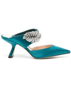 Nicholas Kirkwood Mules Monstera 70 Mm En Cuir - Bleu